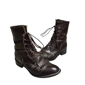 Vintage Durango Kiltie Western Boot Lace Up Leather Bootie USA Made Men's 10.5